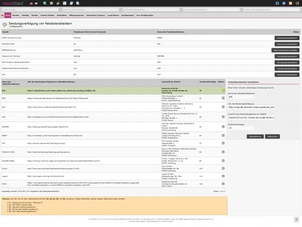 Modul zur Datenweitergabe an Versanddienstleister nach DSGVO