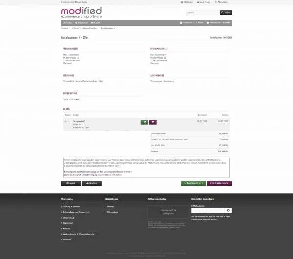 Modul zur Datenweitergabe an Versanddienstleister nach DSGVO