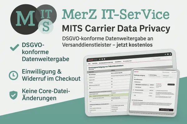 Modul zur Datenweitergabe an Versanddienstleister nach DSGVO
