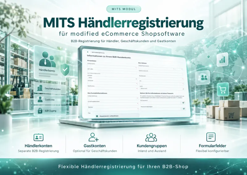 MITS Inscription des revendeurs pour modified eCommerce Shopsoftware
