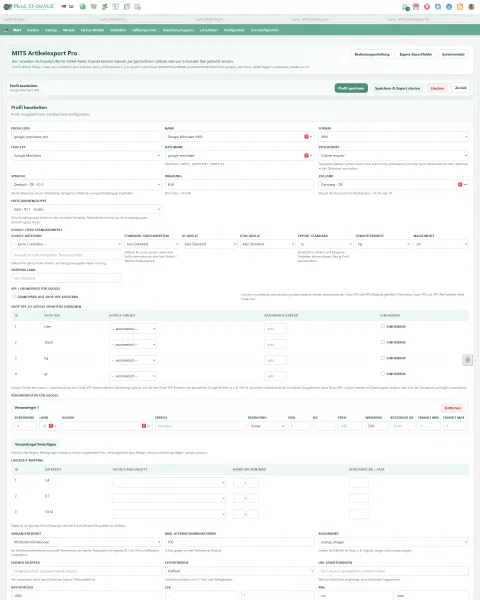 MITS Artikelexport Pro – Google Shopping & Produktfeeds