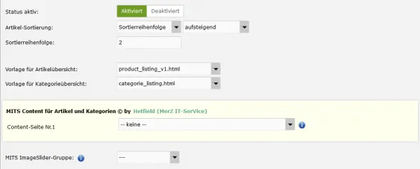 Einfache Zuweisung von Content in der Kategoriebearbeitungper Dropdown