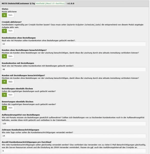 MITS DeleteOldCustomers