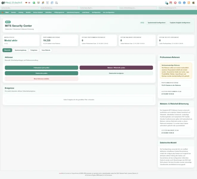 MITS Security Center – Checksum Scanner, File Permission Check & Malware Scanner