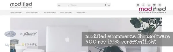 modified eCommerce Shopsoftware 3.0.0 rev 15588 veröffentlicht