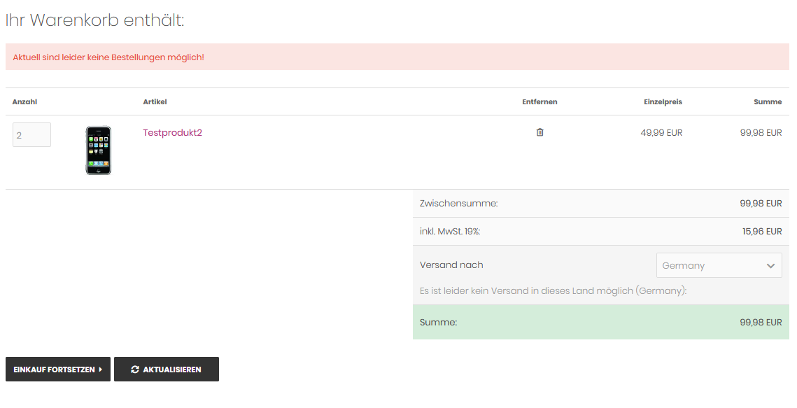 MITS Disable Checkout