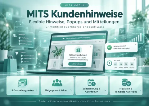 MITS Kundenhinweise für modified eCommerce Shopsoftware